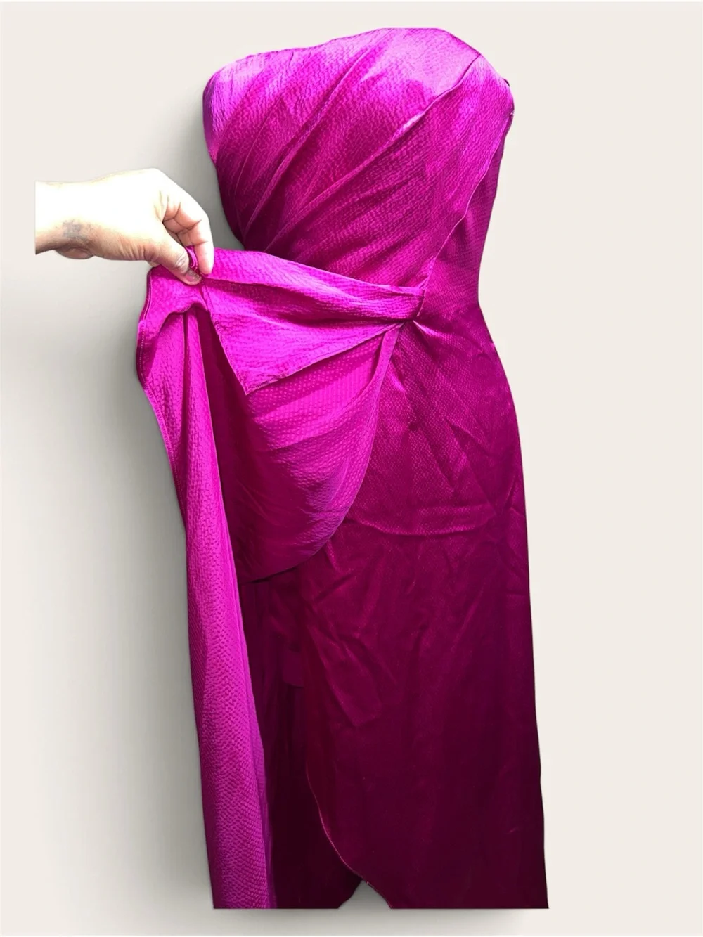 Pamella Roland Strapless Fuchsia Gown Sz 6